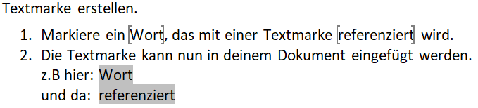 So sieht's dann aus in Word.