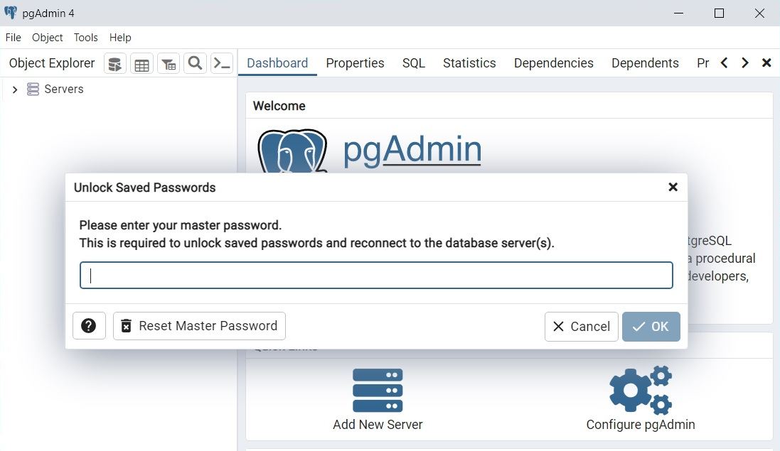 Admin-Tool - Paßwort: postgres